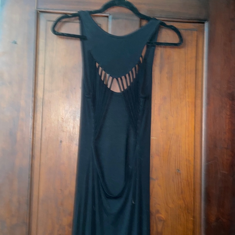 Black maxi dress with cutouts in the back